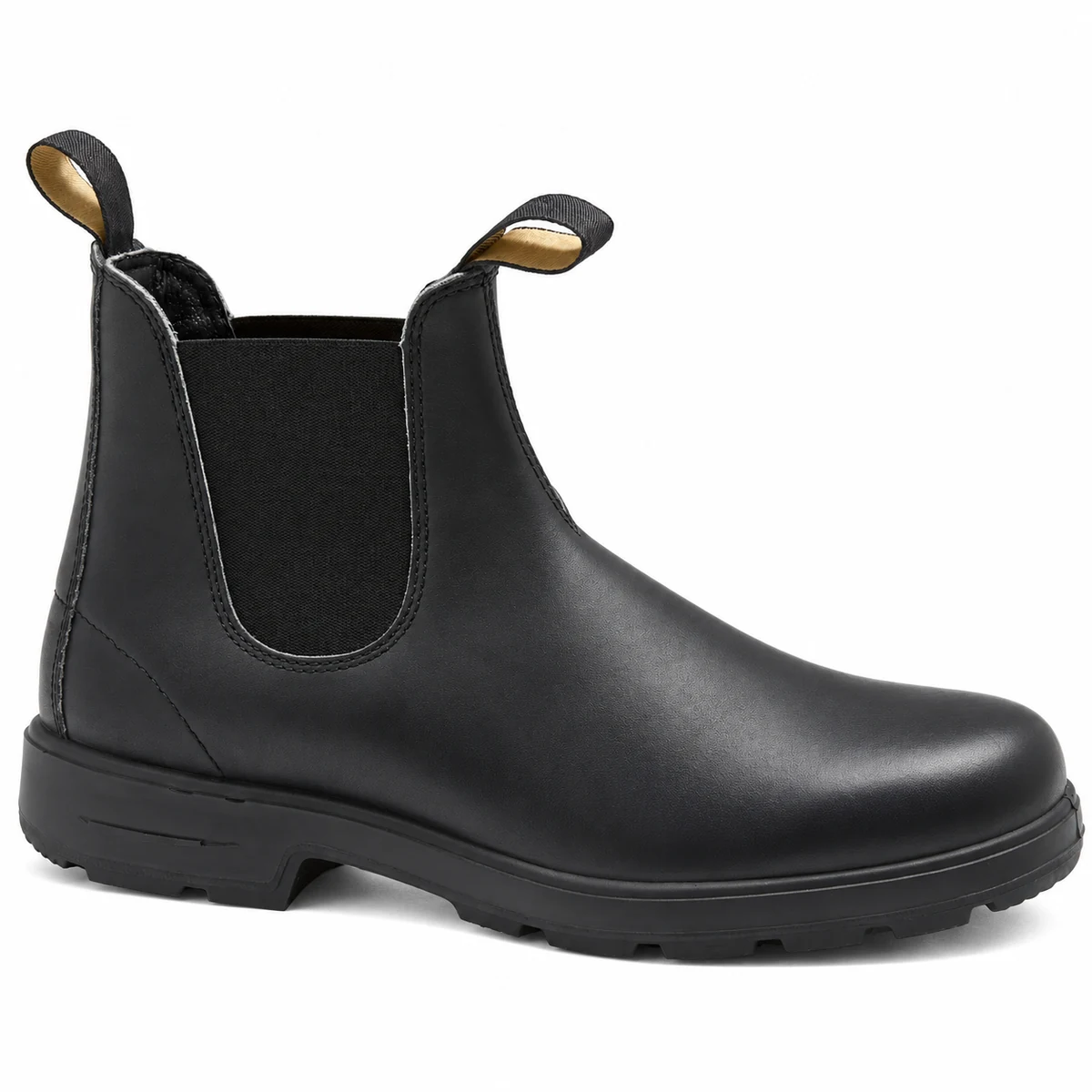 Détails des bottines Chelsea homme noires à double tirette avec élastiques latéraux