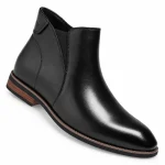 Bottines Chelsea hommes noires avec zip et finition lisse pour un style élégant
