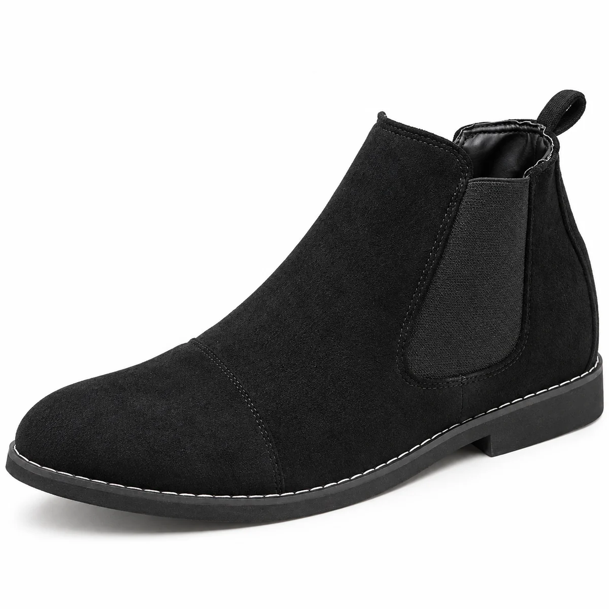 Bottines Chelsea élégantes pour homme en suédine noire avec semelle mince