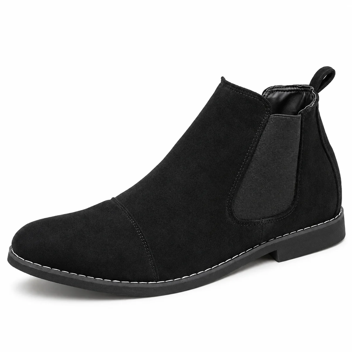 Bottines Chelsea homme noires en suédine avec semelle fine