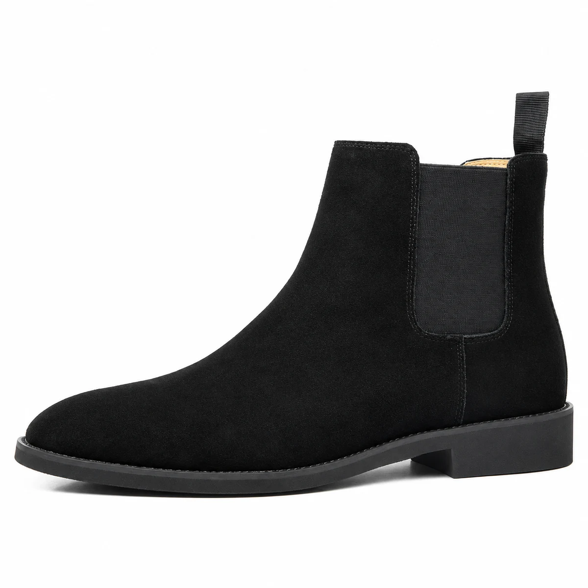 Bottines Chelsea homme noires en velours avec bout effilé pour style moderne