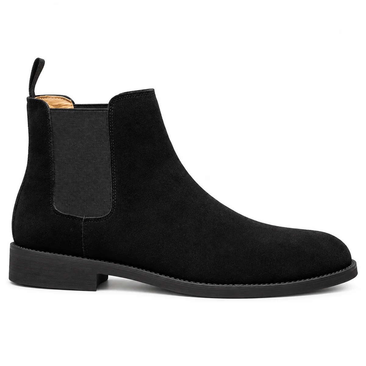 Chaussures Chelsea homme noires veloutées à design sobre