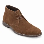 Bottines chukka homme marron à lacets avec finition veloutée