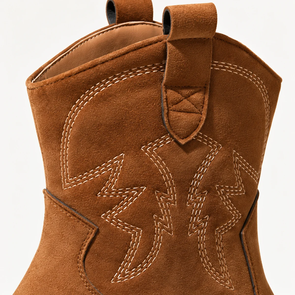 Chaussures cowboy femme camel avec broderies ton sur ton mode et sophistiqué