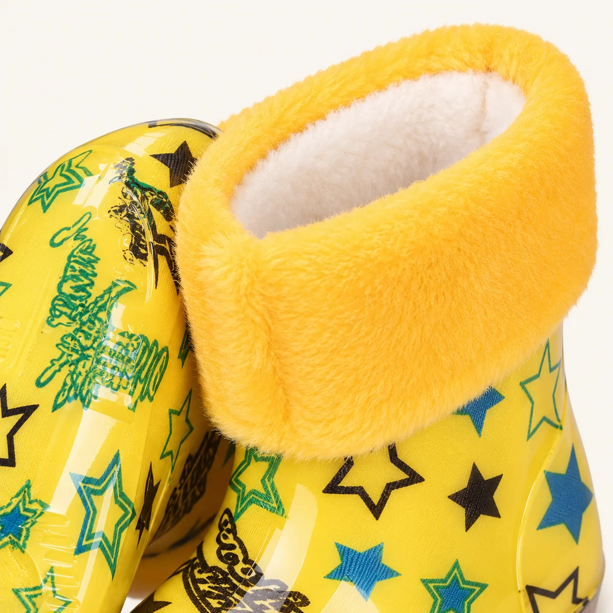 bottines de pluie enfant jaunes a etoi 44397 13a detail