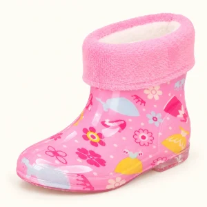 bottines de pluie enfant roses a motif 44392 13a vue principale