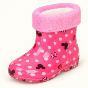 bottines de pluie enfant roses a pois 44394 13a vue principale