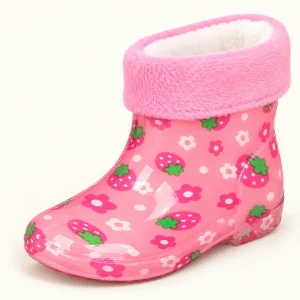 bottines de pluie enfant roses fleurie 44390 13a vue principale