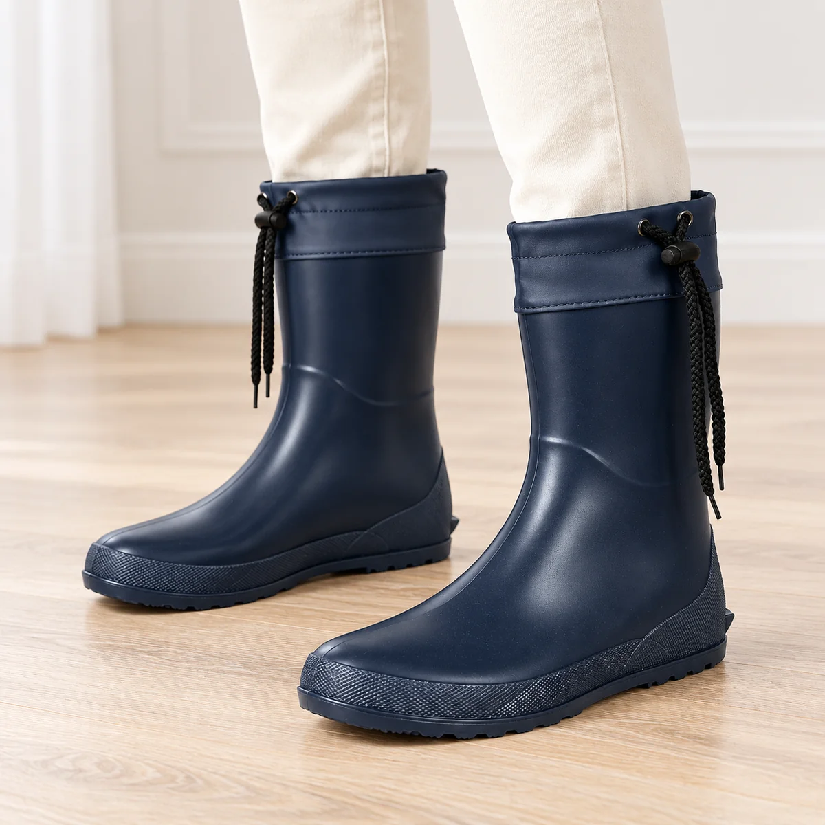 bottines de pluie femme bleu marine a 44463 12b porte