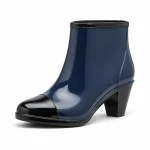 bottines de pluie femme bleu marine a talon lot18b vue principale