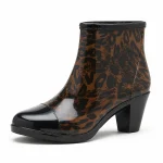 bottines de pluie femme leopard a talon lot18b vue principale