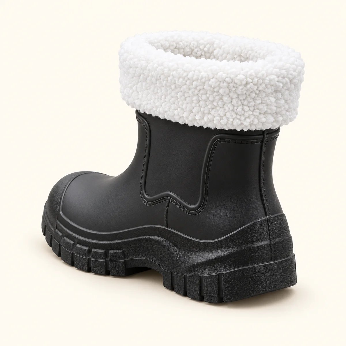 bottines de pluie femme noires fourree 44466 12b vue arriere
