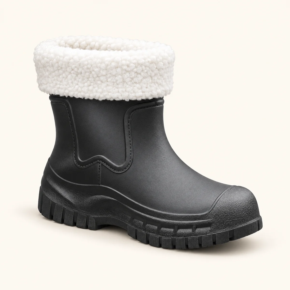 bottines de pluie femme noires fourree 44466 12b vue principale
