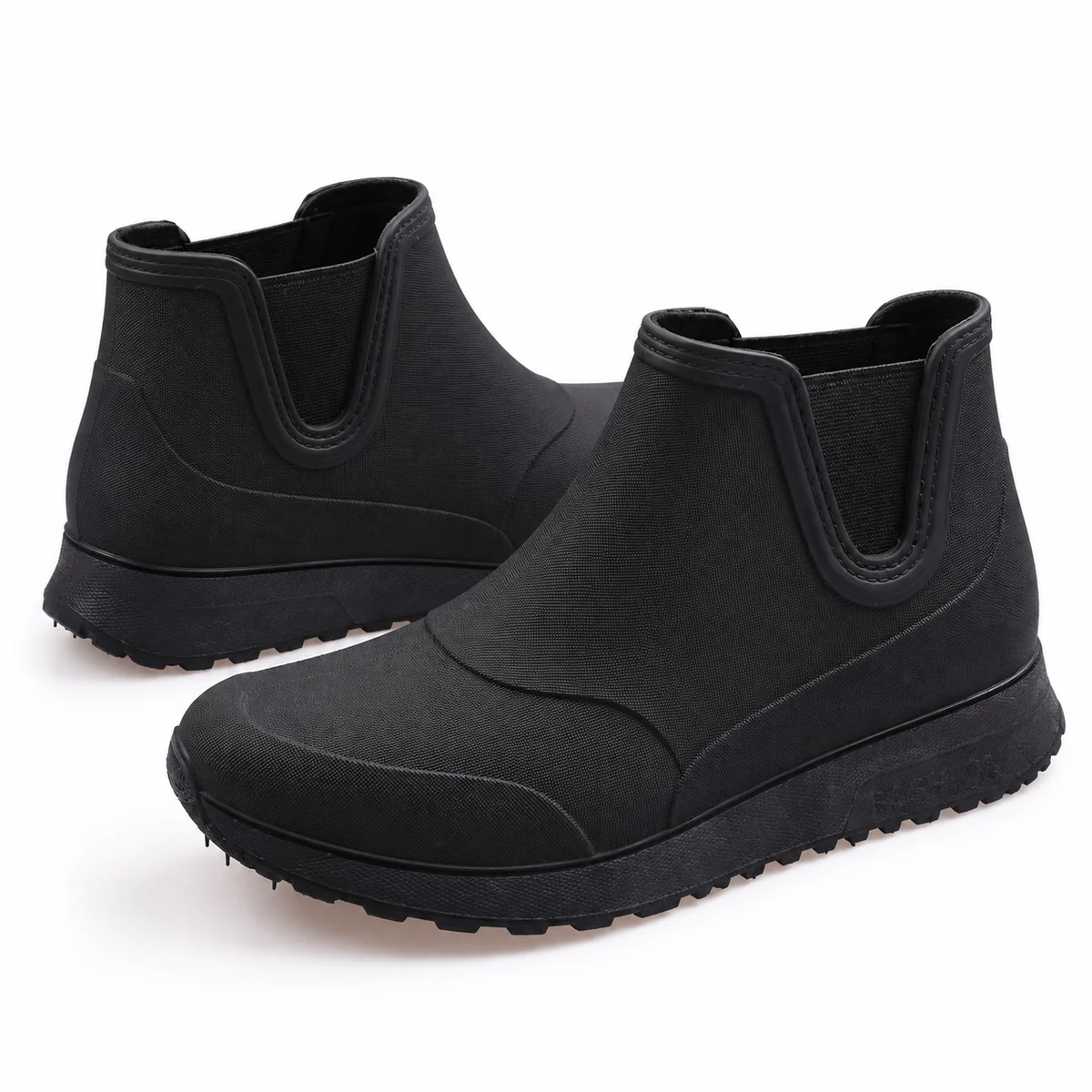 Bottines de pluie noires pour femme, fourrées et confortables pour l'hiver