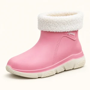bottines de pluie femme roses fourrees 44467 12b vue principale