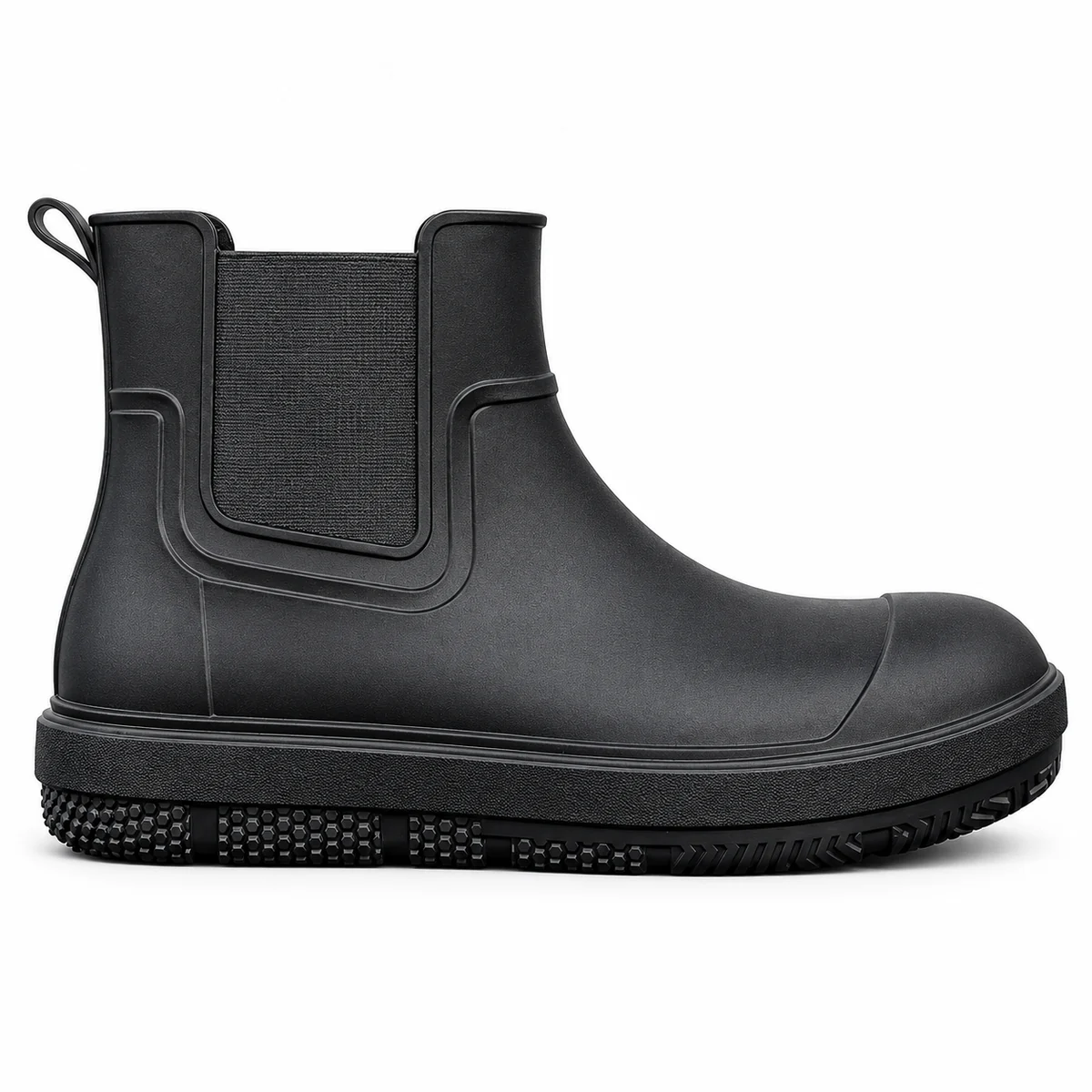 Bottines de pluie homme en PVC à col souple, idéales pour un usage quotidien extérieur