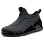 Bottines de pluie pour homme noires avec tirette arrière élégantes
