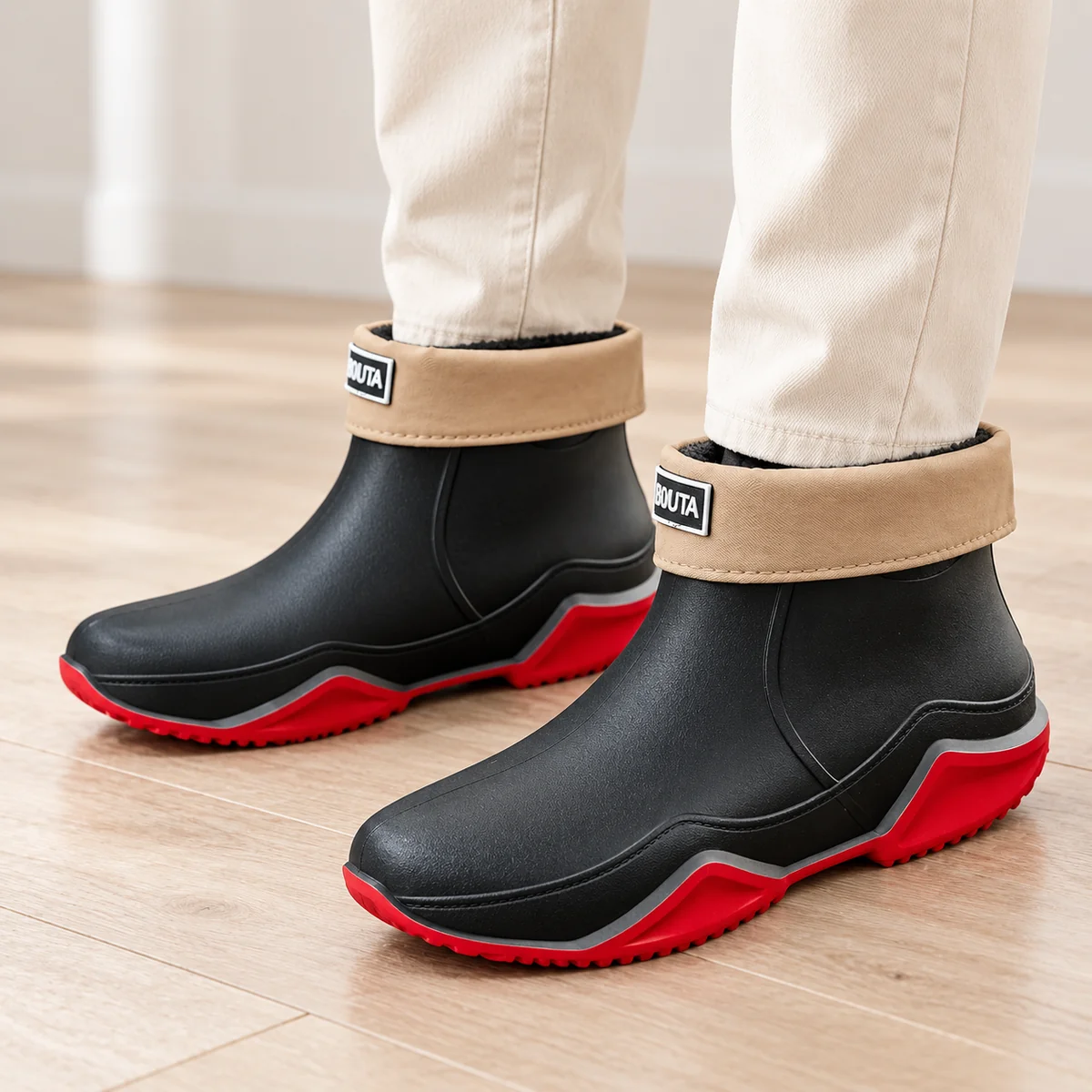 bottines de pluie mixtes a semelle rou 44474 12b porte