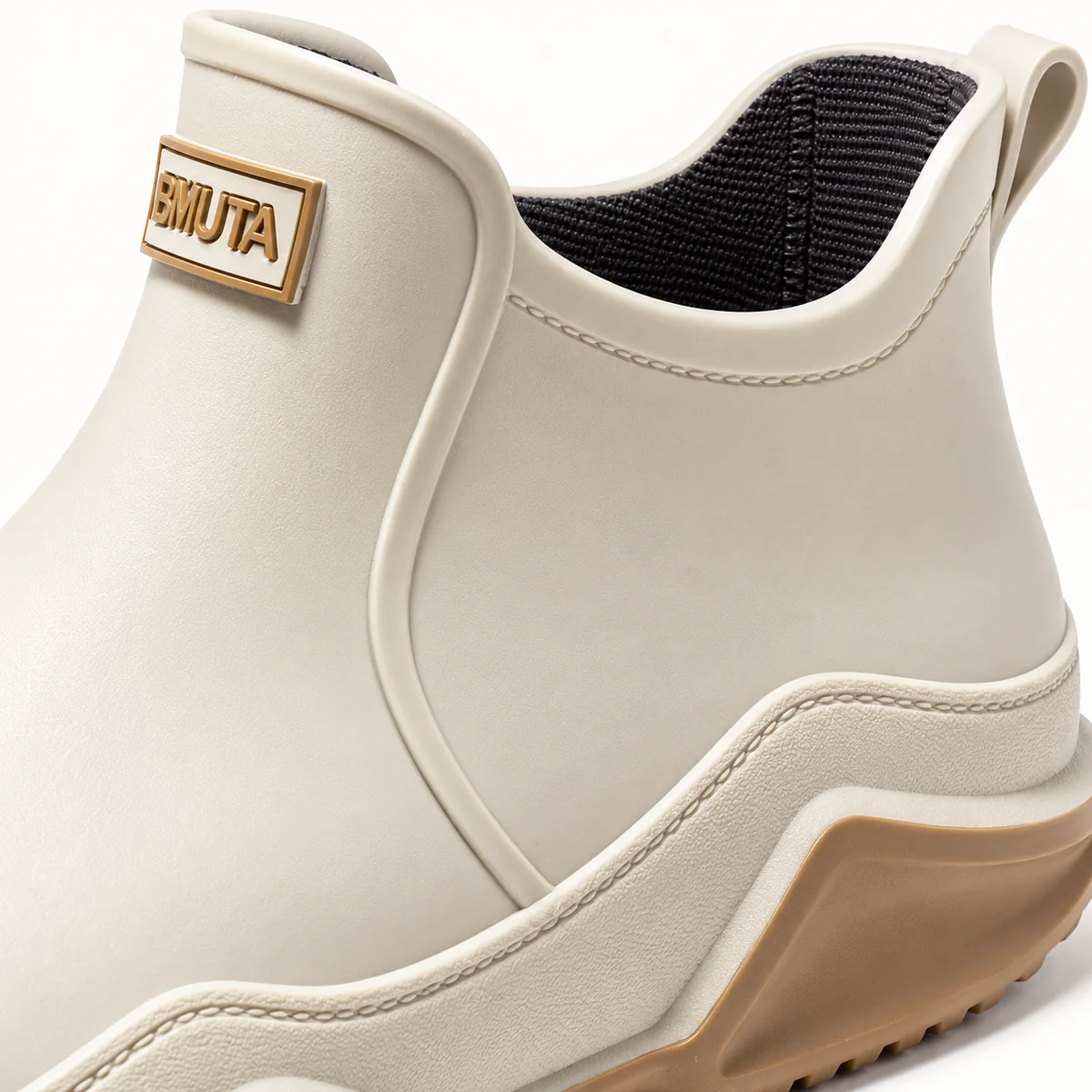 bottines de pluie mixtes beiges en pvc 44475 12b detail