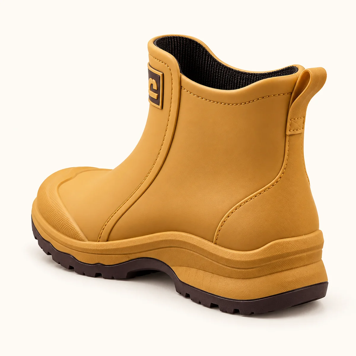 bottines de pluie mixtes marron a tige 44469 12b vue arriere