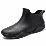Bottines de pluie noires à col découpé pour femme en extérieur