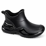 Bottines de pluie noires à zip avant pour femmes