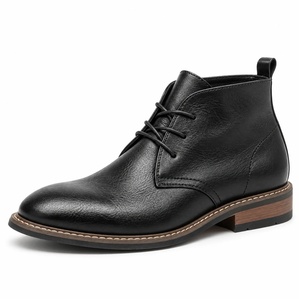 Bottines desert homme noires à lacets avec talon bas stylées