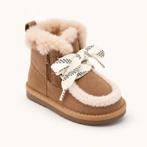bottines enfant abricot fourrees a zip 44523 11b vue principale