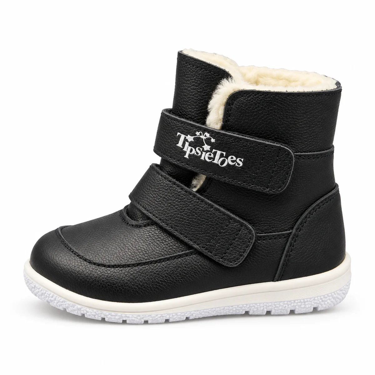 Mode enfantavec Bottines barefoot en cuir noir pour l'hiver