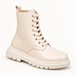 bottines enfant beiges a lacets en pu 44547 10a vue principale