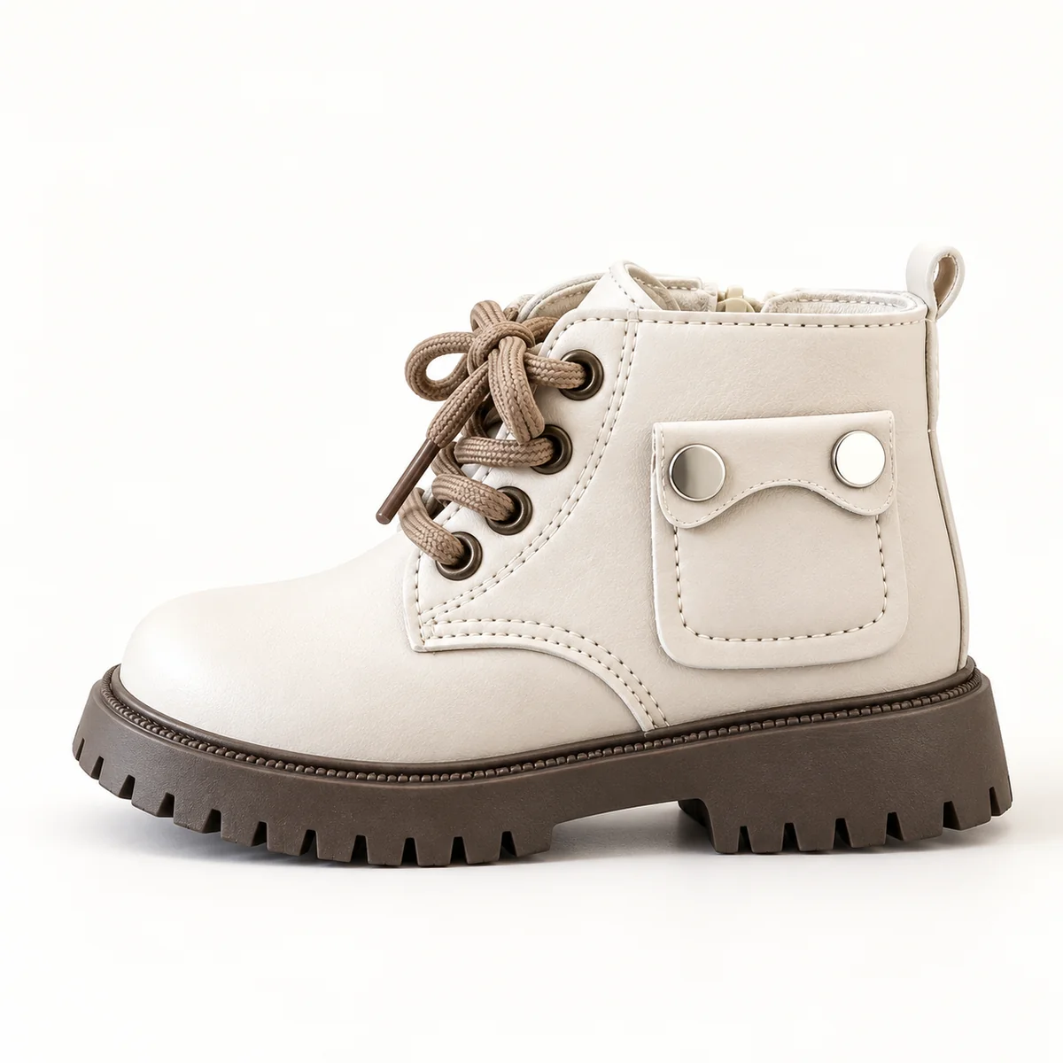 bottines enfant blanches a zip et lace 44552 10a vue laterale