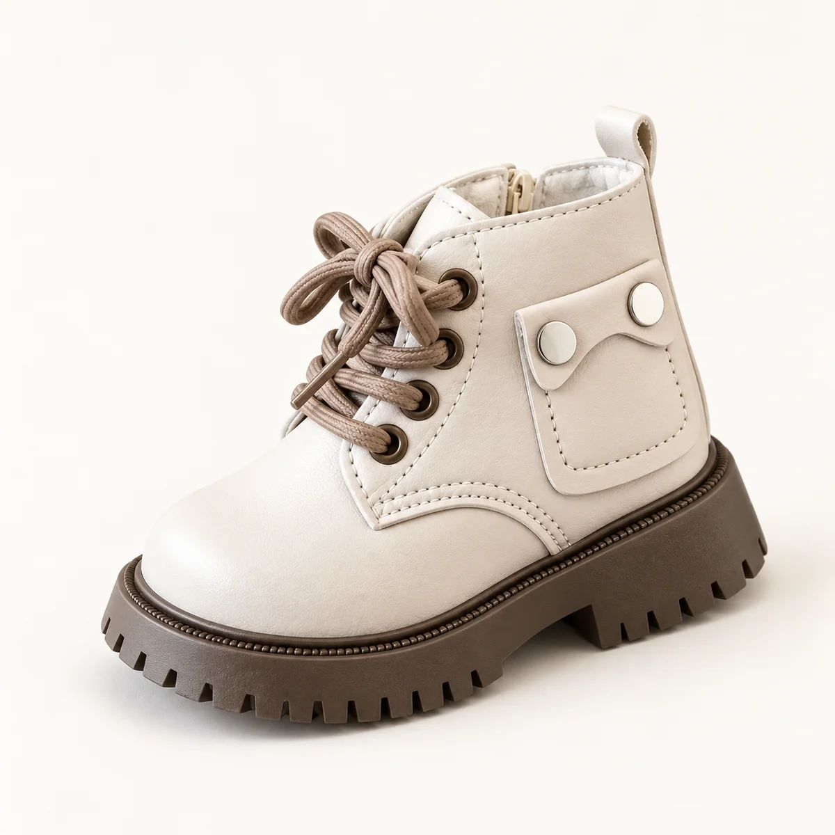bottines enfant blanches a zip et lace 44552 10a vue principale
