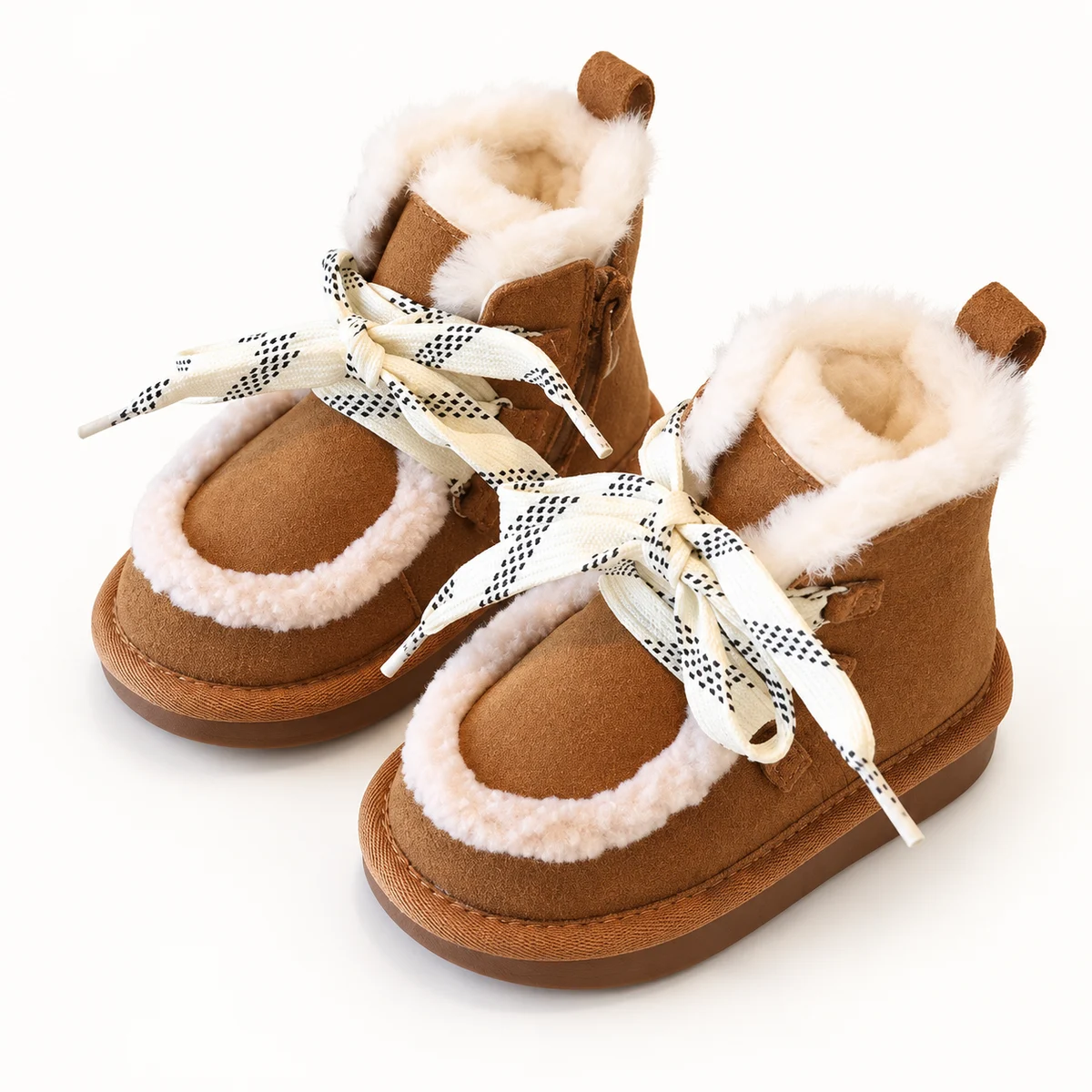 Bottines chaudes pour enfant beige avec détails clairs