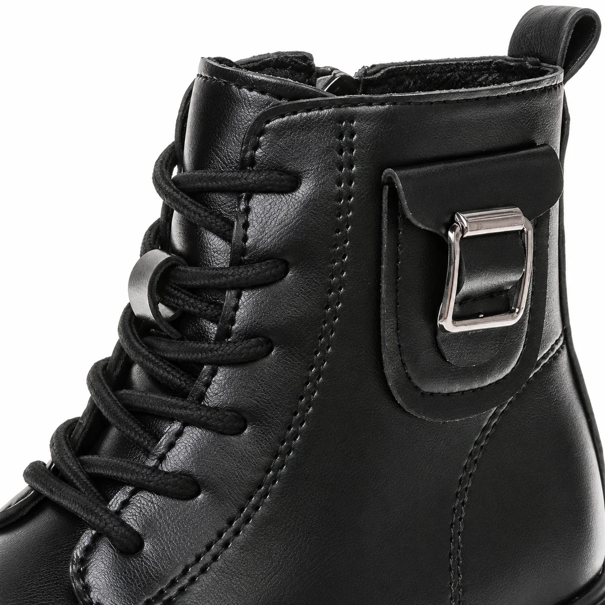 Bottines enfants noires à semelle épaisse pour l'automne