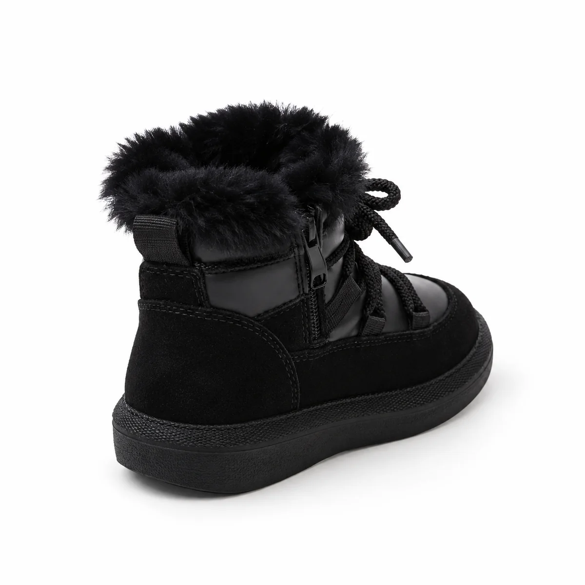Bottines enfant fourrées noires pour confort et chaleur