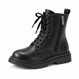 Bottines montantes noires pour enfant avec lacets adaptées à la marche