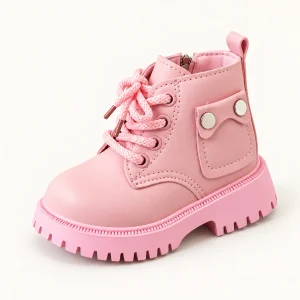 bottines enfant roses a zip et lacets 44553 10a vue principale