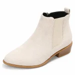 Bottines femme compensées beige avec fermeture éclair élégante
