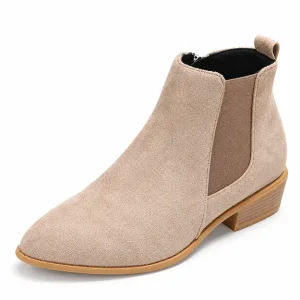 Bottines femme compensées gris avec fermeture éclair élégante