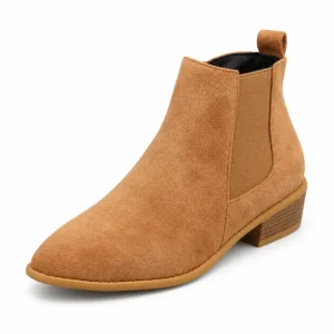 Bottines femme compensées marron clair avec fermeture éclair élégante