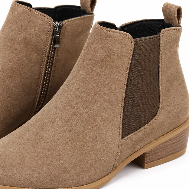 Chaussures femme bottines compensées marron foncé pour automne