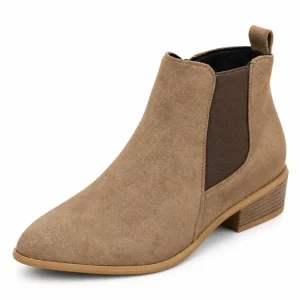 Bottines femme compensées marron foncé avec fermeture zippée élégantes