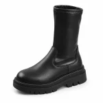 bottines femme a zip et talon bas vue de trois quarts sur fond blanc 44779