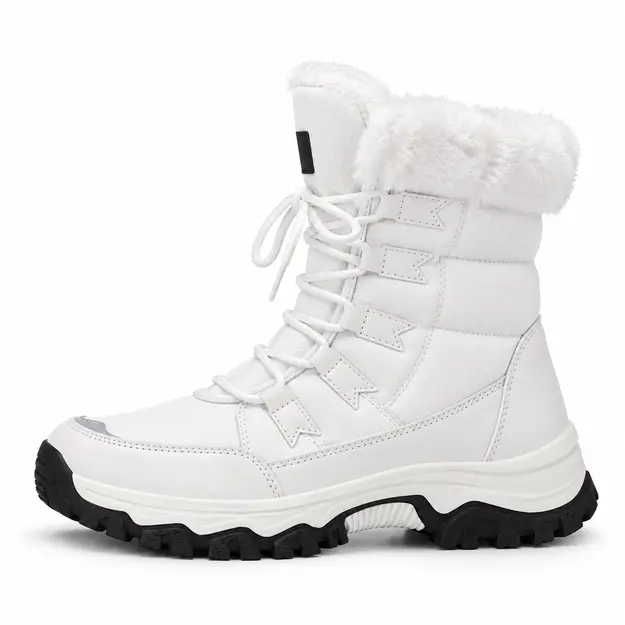 bottines femme blanches en pu a lacets vue de profil sur fond blanc 44786
