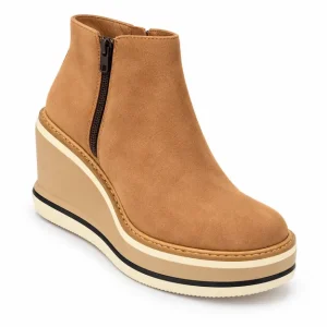 Bottines femme compensées à plateforme kaki élégantes et modernes