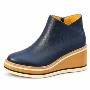 Bottines femme compensées à plateforme bleues élégantes pour mode féminine