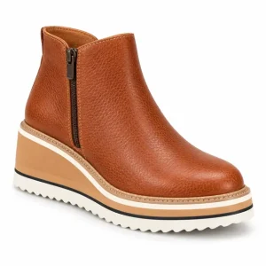 Bottines femme compensées à plateforme marron vue de face