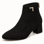 Bottines femme élégantes à talon carré noire pour le confort et le style