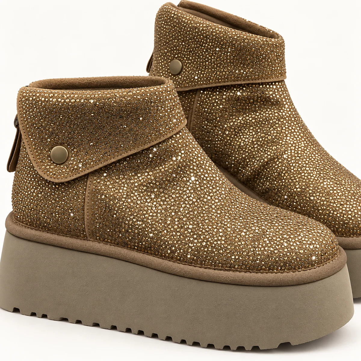 bottines femme dorees doublees a stras 44602 10b detail