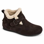 Bottines femme fourrées à boucle avec col clair pour hiver élégante